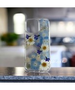 Real Natural Pressed Dried Blue Flower Resin Case For iPhone 13 14 15 16... - $47.86 CAD