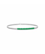 ANGARA Prong-Set Emerald Bar Bracelet for Women, Girl in 14K Solid Gold - £2,494.36 GBP