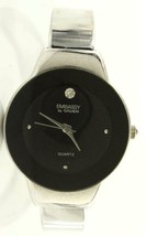 Costume Jewelry Quartz Watch Embassy by Gruen Bracelet Style Black Face GEM3284L - £22.42 GBP