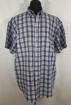 High Sierra Mens XL Casual Seersucker Knit Feel Striped Light Short Sleeve Shirt - £11.78 GBP