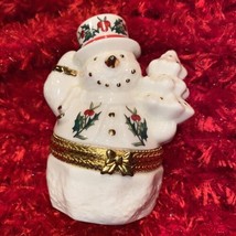 Formalities by Baum Bros SNOWMAN holding Christmas Tree Figurine/Trinket... - $11.29