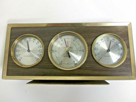 Vintage Airguide Chrome Weather Station Mid Century Thermometer Hygromet... - $59.35