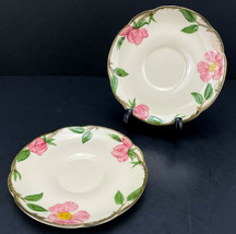 Two Vintage 1950&#39;S Franciscan Desert Rose 5-5/8&quot; Saucer Plates - Made In Usa - £14.30 GBP