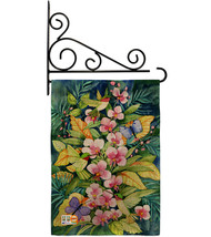 Orchids And Hummingbirds Burlap - Impressions Decorative Metal Fansy Wall Bracke - £27.09 GBP
