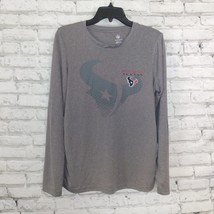 NFL T Shirt Boys Youth XL Heather Gray Houston Texans Football Long Sleeve Tee - £11.86 GBP