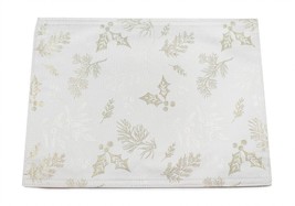 Winter Hedgerow Sparkly Christmas Damask Tablecloth - Champagne/Gold - 5... - £32.72 GBP