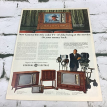 VTG 1969 General Electric Color TV Television Set John Wayne Advertising Print - £7.73 GBP