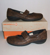 MERRELL Women’s BRIO Dark Brown Leather Casual Mary Jane Loafers Size 8.... - £15.98 GBP