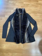 Belldini Woman’s Size Medium Dark Gray Open Cardigan Sweater Long Sleeve... - £14.78 GBP