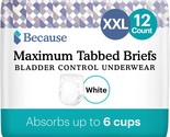 Because Adult Incontinence Tabbed Briefs for Women and Men - XXL White 1... - $27.12