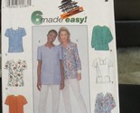 Simplicity 8351 Misses Medical Lab Uniform Scrub Tops Pattern - Size 20/... - $11.57