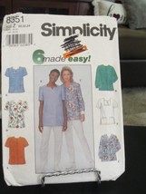 Simplicity 8351 Misses Medical Lab Uniform Scrub Tops Pattern - Size 20/22/24 - $11.57