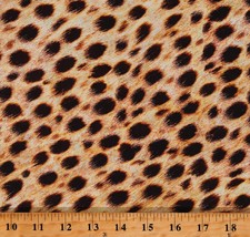 Cotton Cheetah Spots Print Skin Animals Animal Kingdom Fabric Print BTY D468.54 - £10.35 GBP