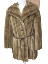 Vintage Tocci Faux Fur Coat Tissavel France Womens Size M Belted Lux Gla... - $74.13