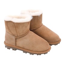 Kirkland Signature Little Kids Boot Shearling Chestnut Tan Leather Shoe Size 13 - $19.79