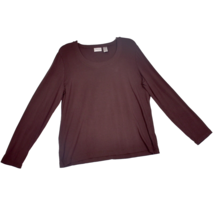 Chico&#39;s Long Sleeve Tee Brown Size 3 US Large Round Neck - $18.94