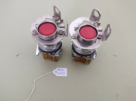 Lot of 2 Cutler Hammer 10250T Red Pushbuttons + Pad Lock Attachments + C... - $19.57