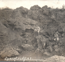 WWI Mine Crater German Soldiers World War 1 RPPC Real Photo Postcard - £40.28 GBP