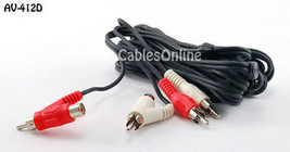 12Ft. 2-Rca Male To 2-Rca Male + 2-Rca Female Piggy-Back Stereo Audio Cable - $15.99