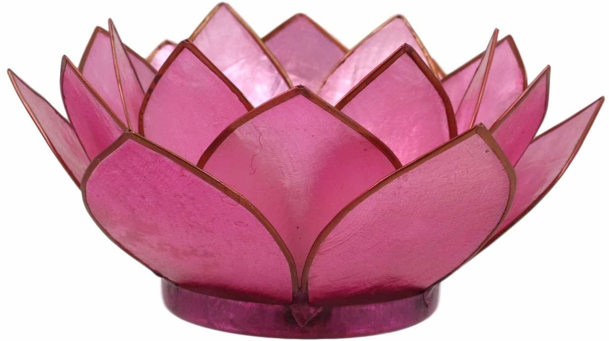 Ebros Seashells Lotus Flower Votive Tea Light Candle Holder 4.25"D (Coral Pink) Item image 6