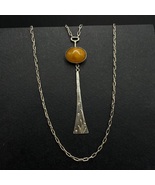 Vintage Soviet 875 Silver Baltic Amber Necklace Chain Pendant Lithuania ... - $399.00