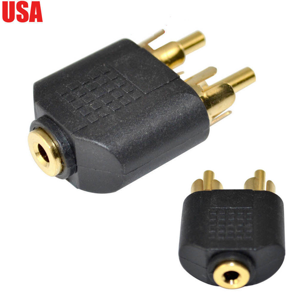 Gold 3.5mm 1/8" Stereo female jack to dual RCA male Y Splitter Audio adapter - $14.99