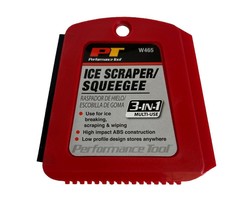 Performance Tool W465 Ice Scraper Squeegee 3 in 1 Multi-use Red - £3.52 GBP