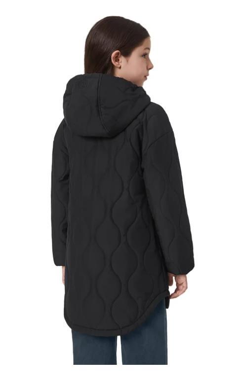 Mondetta Girls Boys Quilted Jacket Black Pockets Wind Water Resistant Curved Hem Item image 3