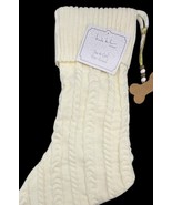 Nicole Miller Cable Knit Dog Christmas Stocking Pet Cream 19’’ x 11” Hol... - $275.21 MXN