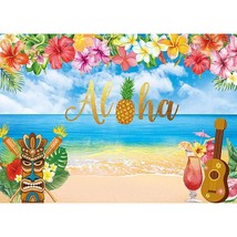 7X5Ft Summer Aloha Luau Party Backdrop For Tropical Hawaiian Beach Photo... - £15.74 GBP