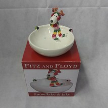 Fitz  and Floyd Snowflake &amp; Jake Candy Bowl Dish 2009 - £19.91 GBP