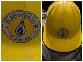 Vintage Brooklyn Union Gas Co Yellow Metal Hard Hat-
show original title... - $93.55