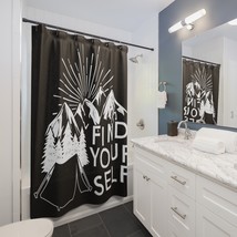 Inspiring "Find Yourself" Shower Curtain, Adventure and Nature Theme, Motivation - $62.83
