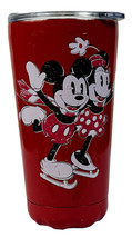 Disney MICKEY Mouse MINNIE Merry Christmas Red Travel Tumbler Lid Stainless - $18.68