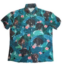 VTG Single Stitch Hawaiian Floral Mens All Over Dog Print Button Down Shirt- LG - £14.90 GBP