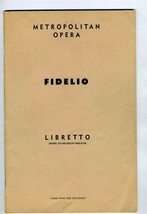 Fidelio Metropolitan Opera  Ludwig Van Beethoven Fred Rullman  - £19.69 GBP