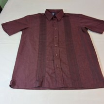 George RN#52469 Men&#39;s Burgundy Button Up Short Sleeve Shirt Size M (38-40) - €8,95 EUR