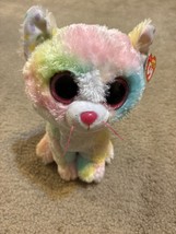 Ty Beanie Boos &quot;Fluffy&quot; 6&quot; Pastel Cat Claire&#39;s Exclusive Glitter Eyes New MWMT&#39;s - $93.49