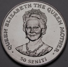 Tonga 50 Seniti, 1985 Gem Unc~Queen Mother Facing Front - £17.77 GBP