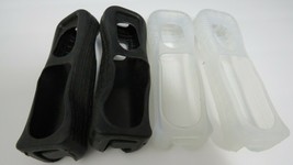Lot of 4 Nintendo Wii Remote BLACK &amp; Clear Silicone Rubber Gel Grip Cove... - £15.68 GBP