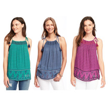 NWT Old Navy Women Cute Stylist Summer Crinkle-Gauze Tassel-Tie Cami lig... - £23.52 GBP