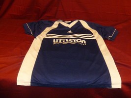 Adidas Blue And White Littleton United # 18 Men&#39;s Soccer Jersey Shirt Medium - £11.05 GBP