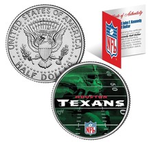 HOUSTON TEXANS Field JFK Kennedy Half Dollar US Colorized Coin * NFL Lic... - $231.12 MXN