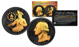 1976 S Bicentennial Quarter Bu 40% Silver Black Ruthenium &amp; 24K Gold Highlights - £14.98 GBP