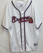 Atlanta Braves Vintage 90s MLB Scripted Sewn Tomahawk White Red Blue Jersey 3XL - $104.26