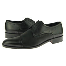 Alex D &quot;Detroit&quot; Cap Toe Derby, Men&#39;s Dress Leather Shoes, Black - £93.30 GBP