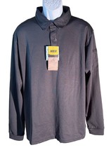 MIER Men&#39;s Long Sleeve Button Down Polo Shirt Gray XL NWT - £15.45 GBP