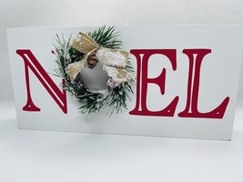 Christmas Sign Noel Wooden Light Up Xmas Wreath Home Room Decoration 12&quot;... - $16.07
