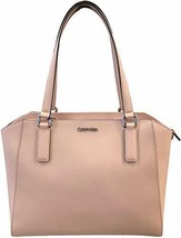 Calvin Klein Women&#39;s Saffiano Leather Dome Satchel Pink Large - £121.91 GBP