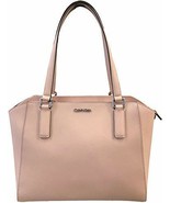 Calvin Klein Women&#39;s Saffiano Leather Dome Satchel Pink Large - $151.69